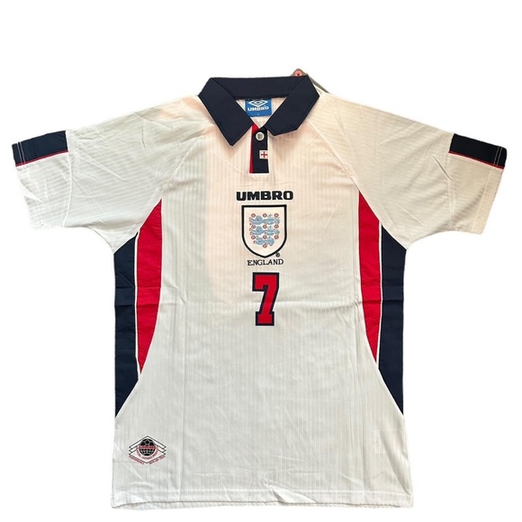 1998 England World Cup Beckham home kit Football soccer jersey - Picture 1 of 3